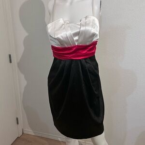 Bwear Elegant Red and Black Dress